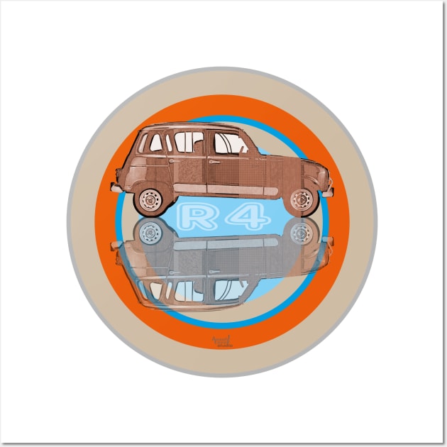 Renault 4 on Target brown Wall Art by AaaahEeeekStudio